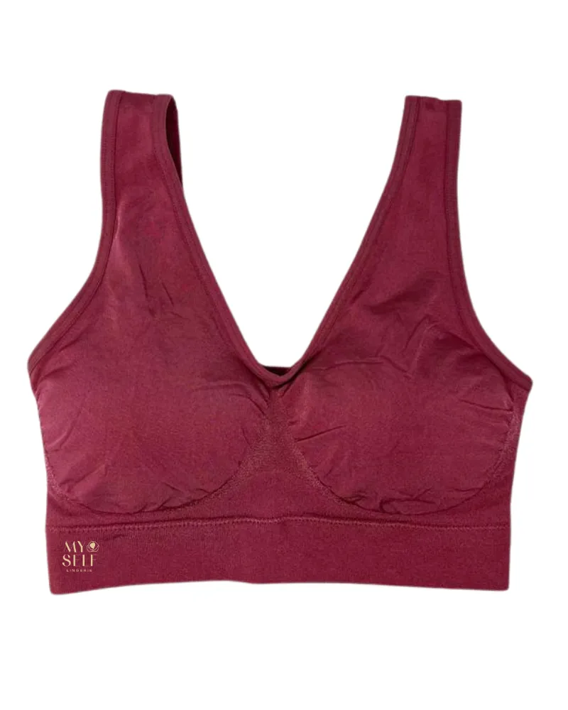 835275 Rose Wine Bralette with Removable Pads