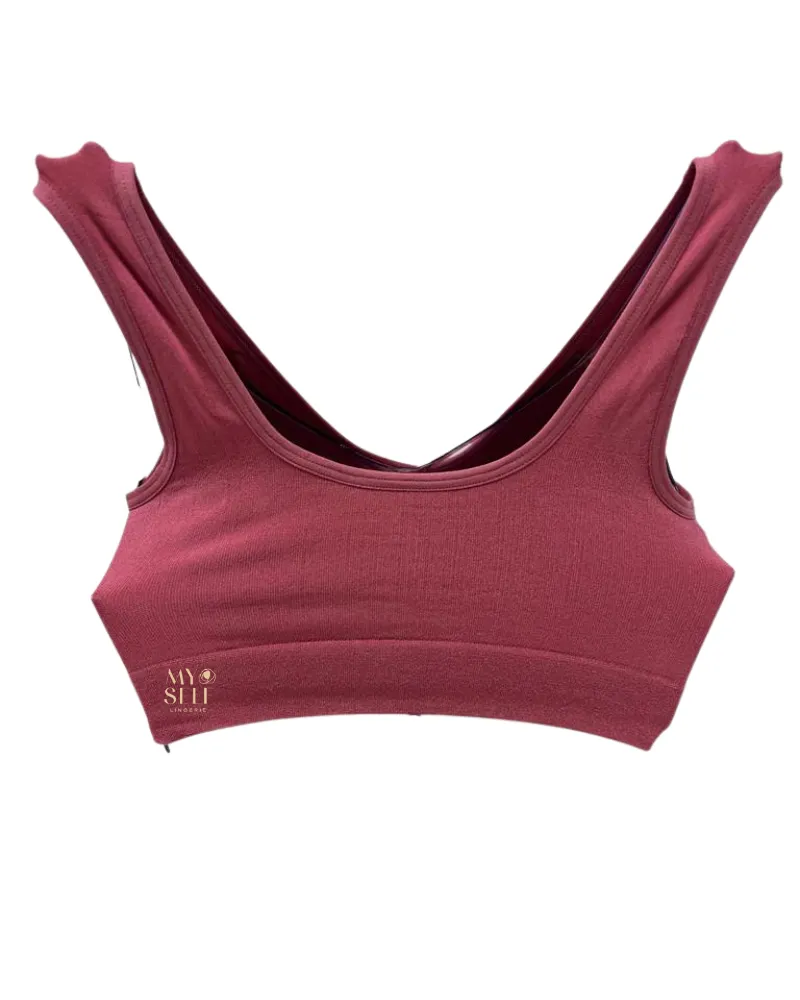 835275 Rose Wine Bralette with Removable Pads