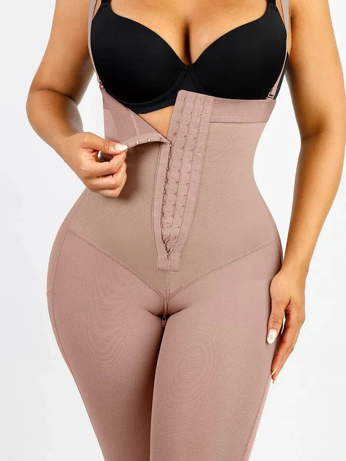 Adjustable Straps Open-Bust Tummy Control Shapewear Bodysuit