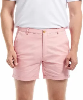 AIMPACT Mens Chino Shorts Slim-fit 5.5" Flat Front Stretch Casual Short Shorts