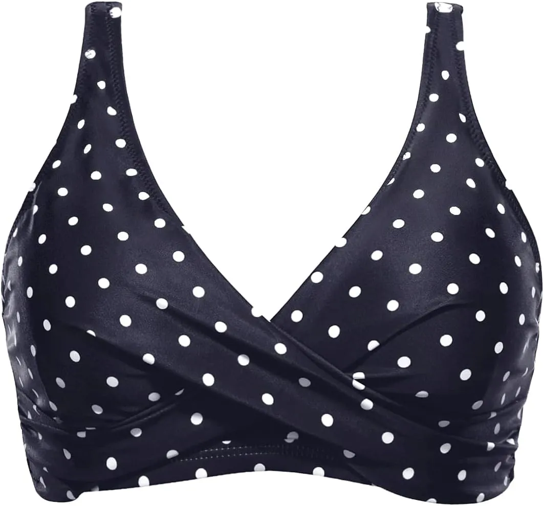 Aqua Eve Women Full Coverage Bikini Top No Bottom Push up Swimsuits Top Sport Bra Bathing Suits Tops