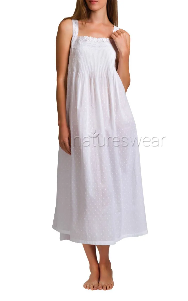 Arabella Josie Nightgown Sleeveless in White Hail Spot MD-1