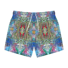 “Blockstrain” - Swim Trunks by Artist David Hilborn