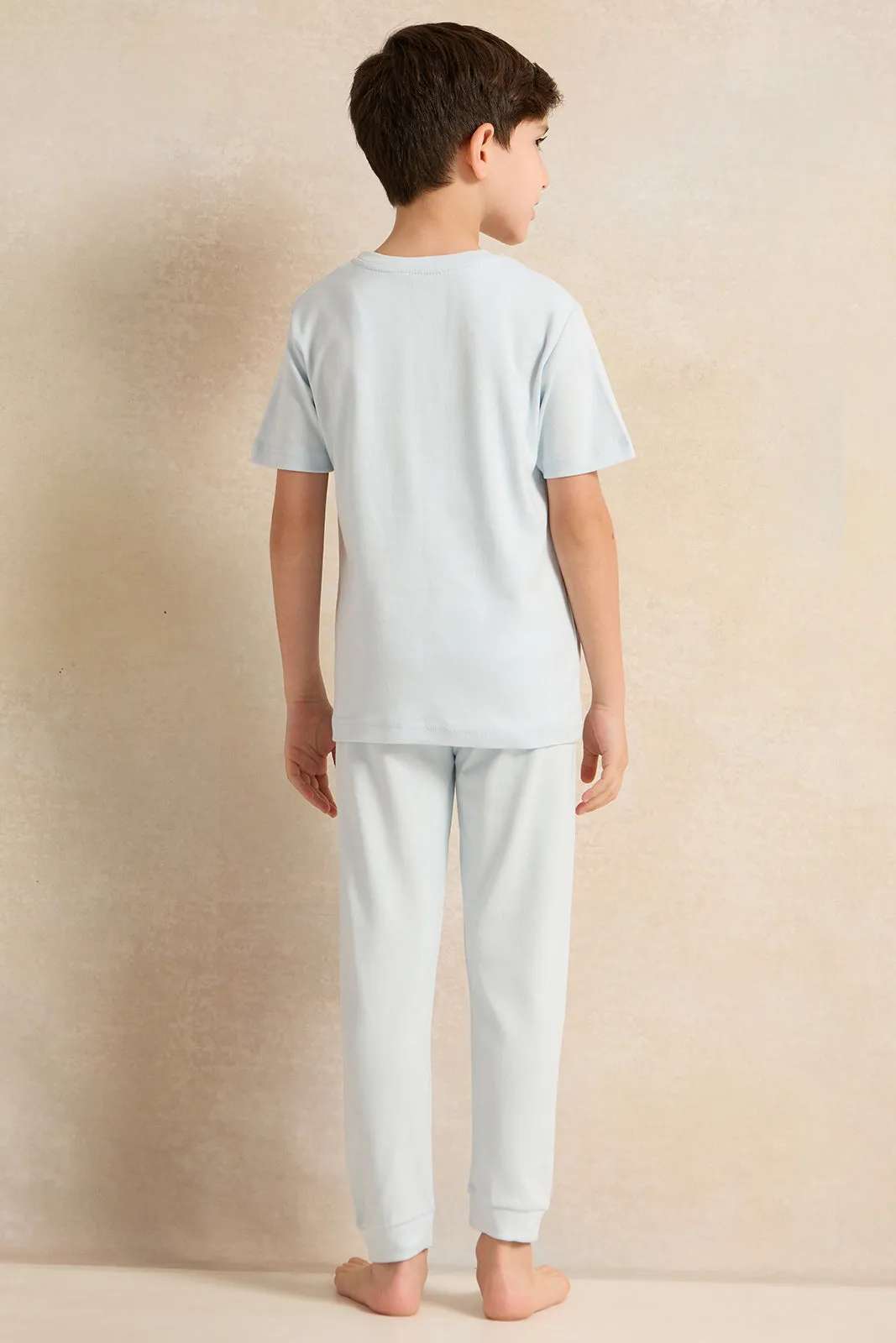 Boys Blue Jungle Print Pyjama Set (2 Piece)