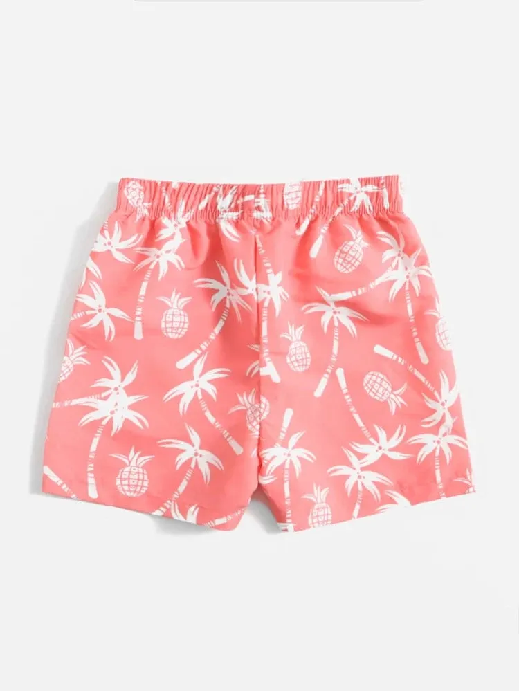 Boys’ Tropical Pineapple Swim Trunks