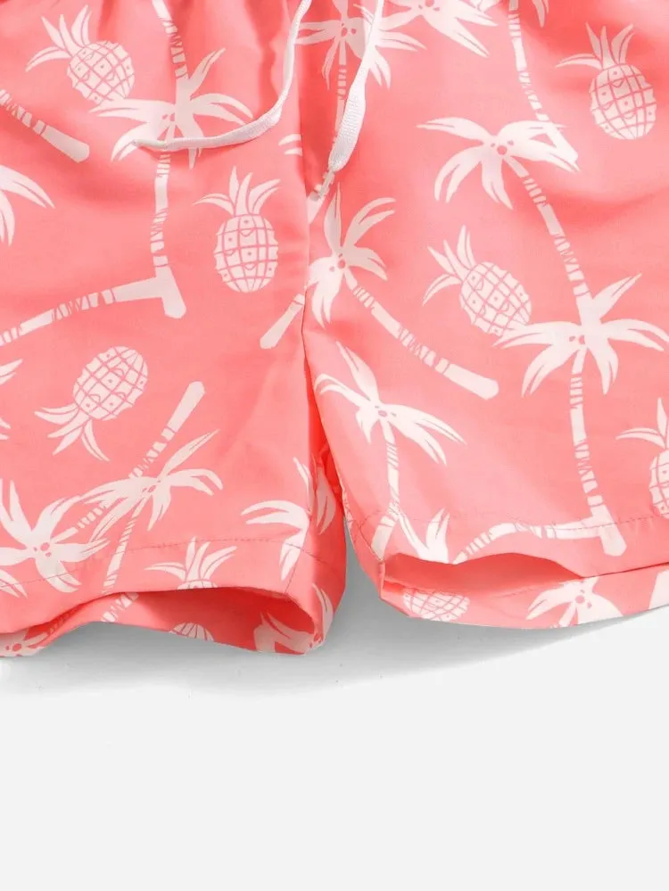 Boys’ Tropical Pineapple Swim Trunks