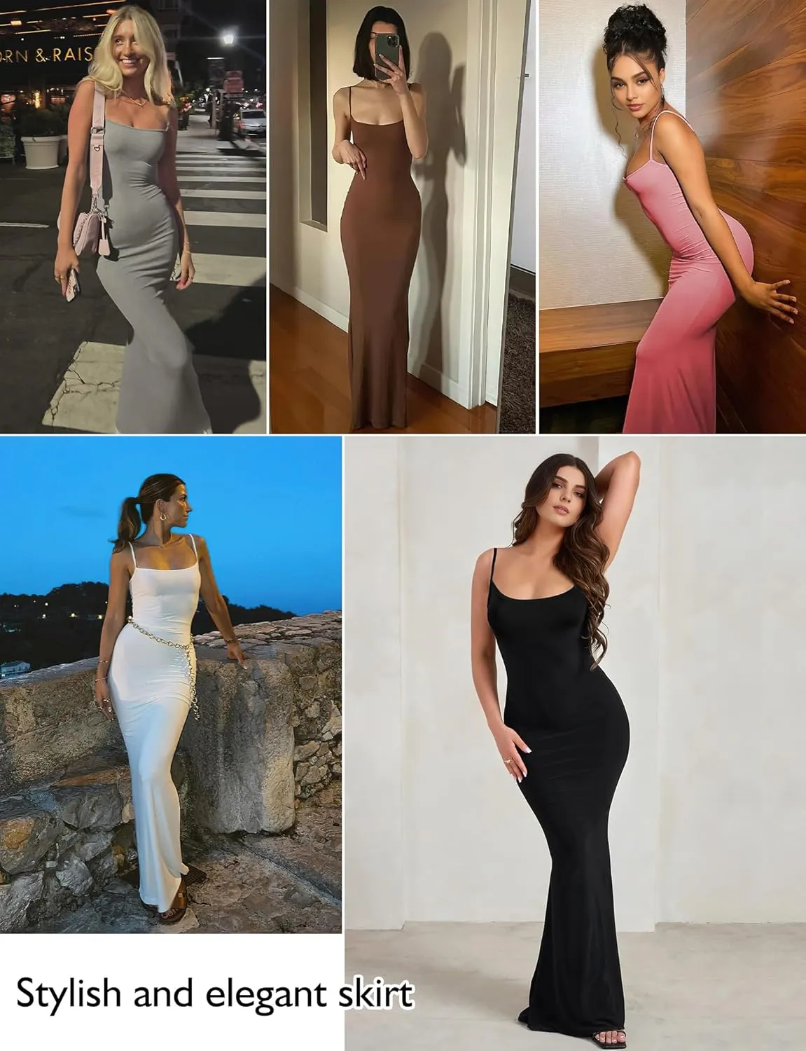 Buauty Womens Summer Dress Bodycon Maxi Dress Sleeveless Casual Long Dresses 2025 Spaghetti Strap Slip Elegant Evening Party