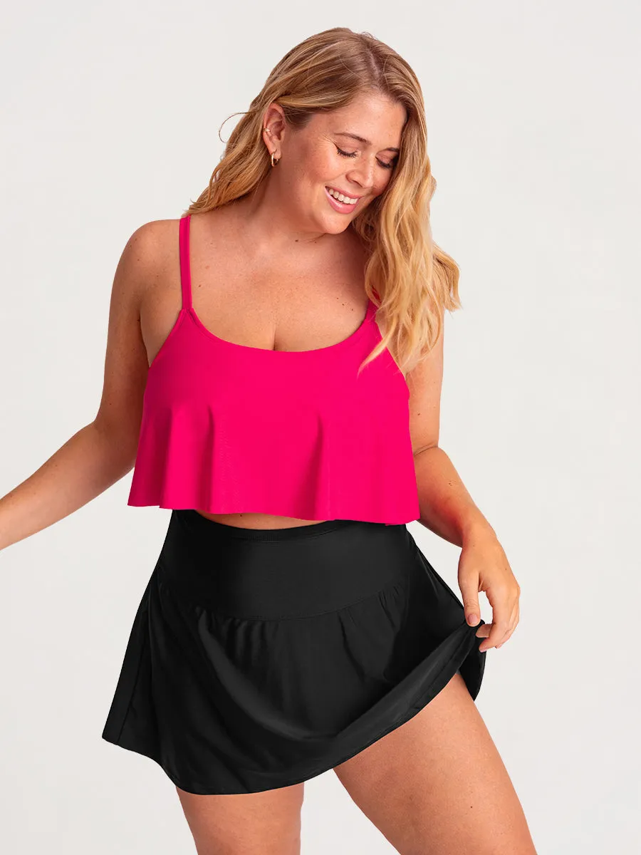 Bundle Shapermint Essentials - 1 Ruffled Bikini Top   1 Swim Skirt