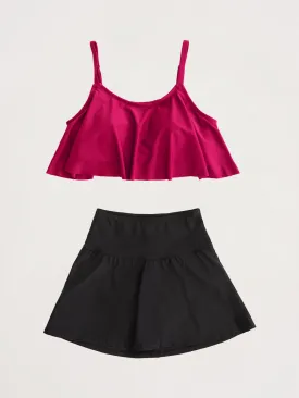 Bundle Shapermint Essentials - 1 Ruffled Bikini Top   1 Swim Skirt