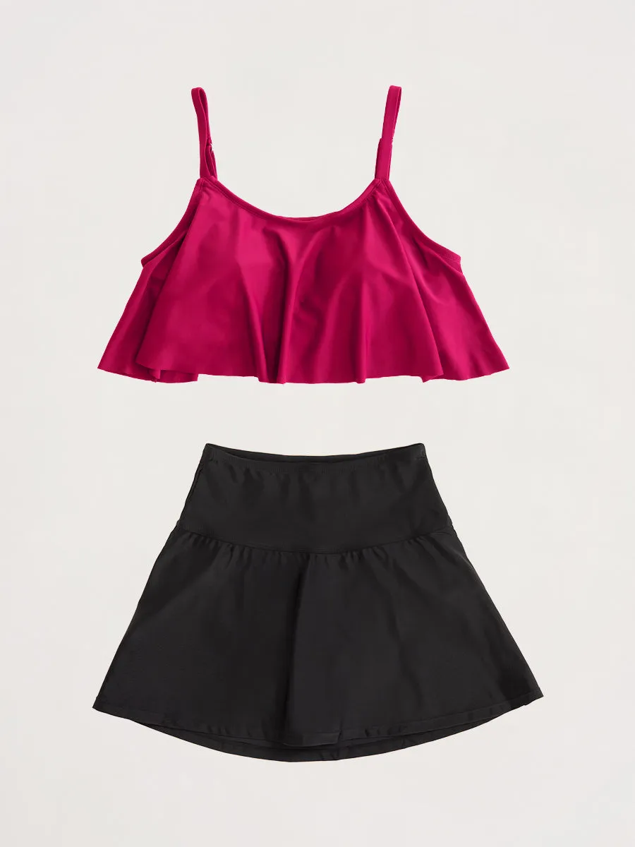 Bundle Shapermint Essentials - 1 Ruffled Bikini Top   1 Swim Skirt