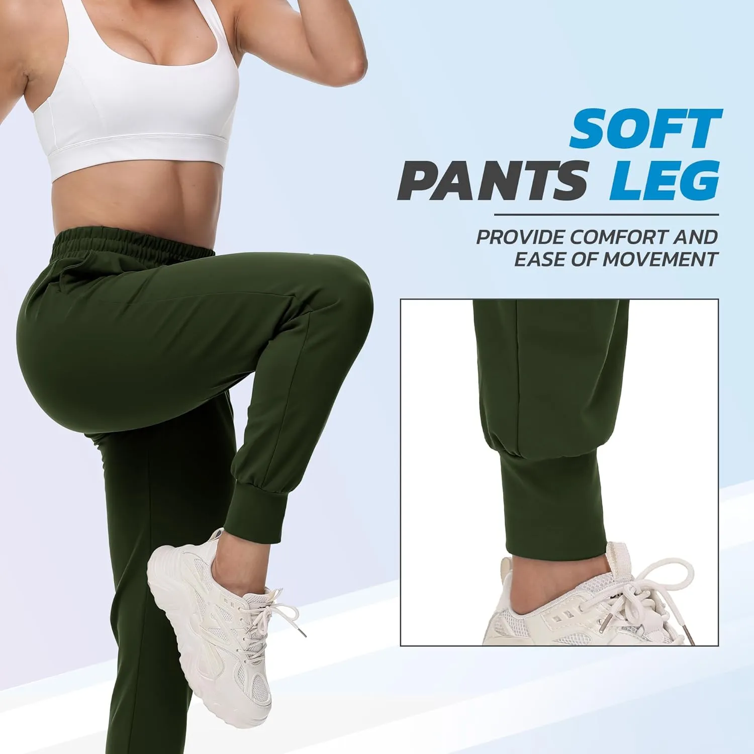 CAMPSNAIL 4 Pack Joggers for Women - Sweatpants with Pockets Lightweight Comfy Yoga Pants for Workout Travel Lounge