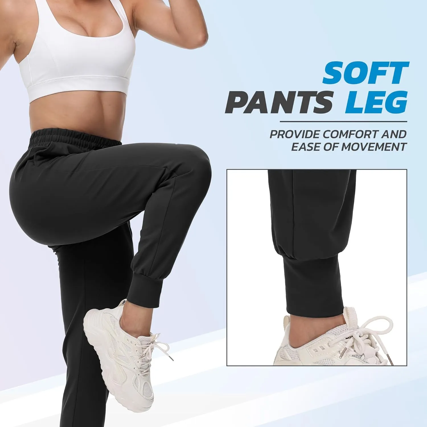 CAMPSNAIL 4 Pack Joggers for Women - Sweatpants with Pockets Lightweight Comfy Yoga Pants for Workout Travel Lounge