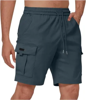 Cargo Shorts for Men Casual 2025 Summer Outdoor Workout Short Pants Trendy Elastic Waist Lightweight Work Shorts