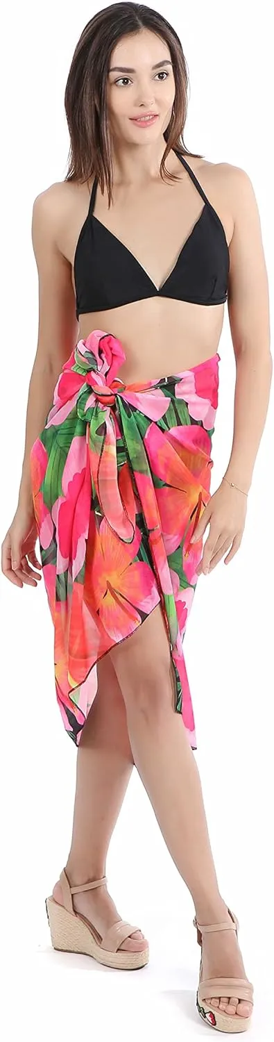 CHIC DIARY Women Swimwear Chiffon Pareo Beach Cover Up Bikini Sarong Swimsuit Wrap Skirts