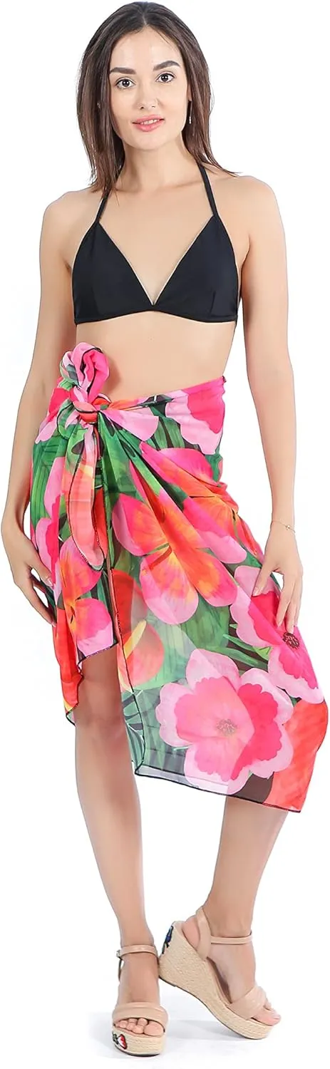 CHIC DIARY Women Swimwear Chiffon Pareo Beach Cover Up Bikini Sarong Swimsuit Wrap Skirts