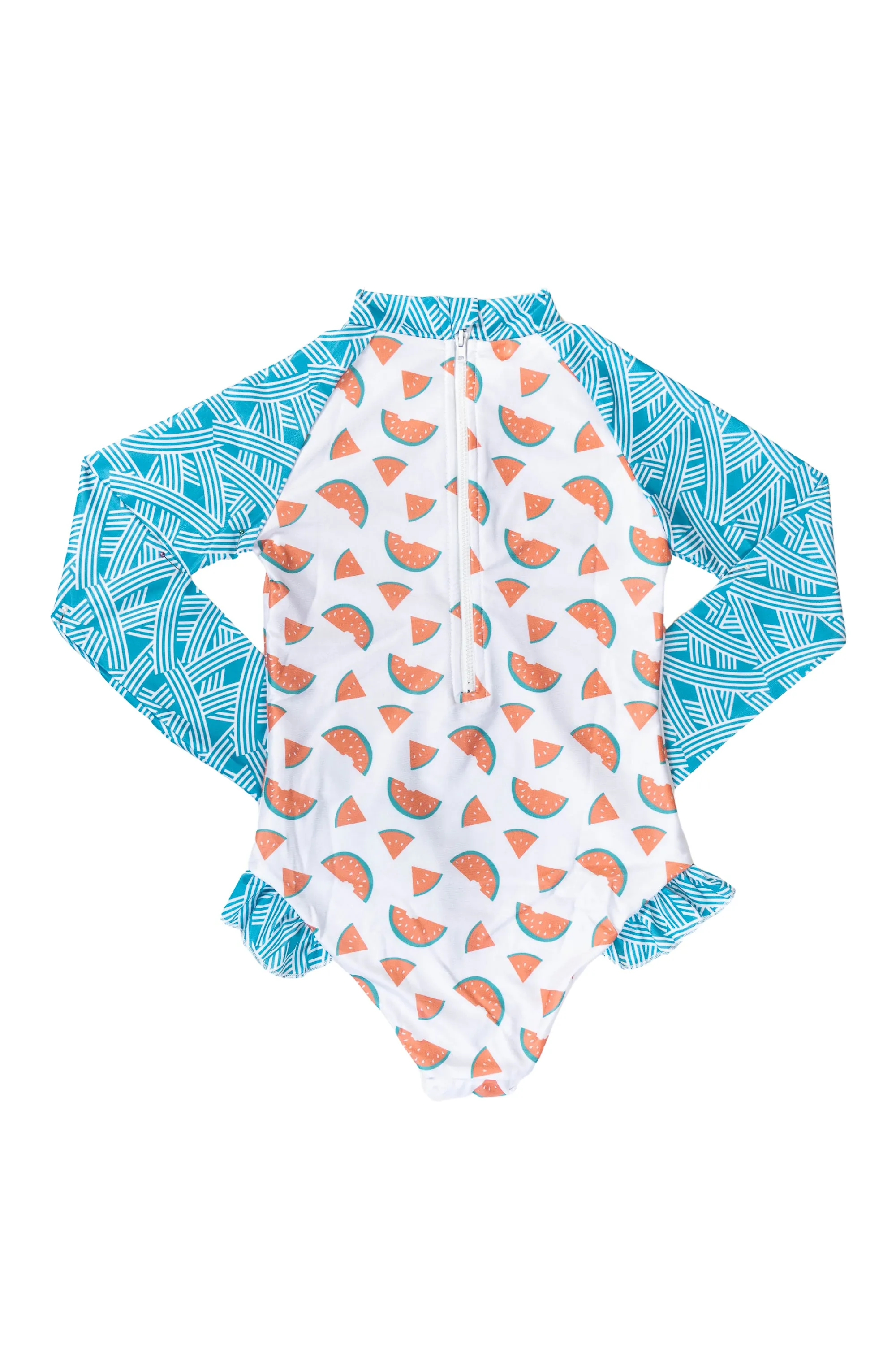 Coral Girls' Long Sleeve Swimsuit
