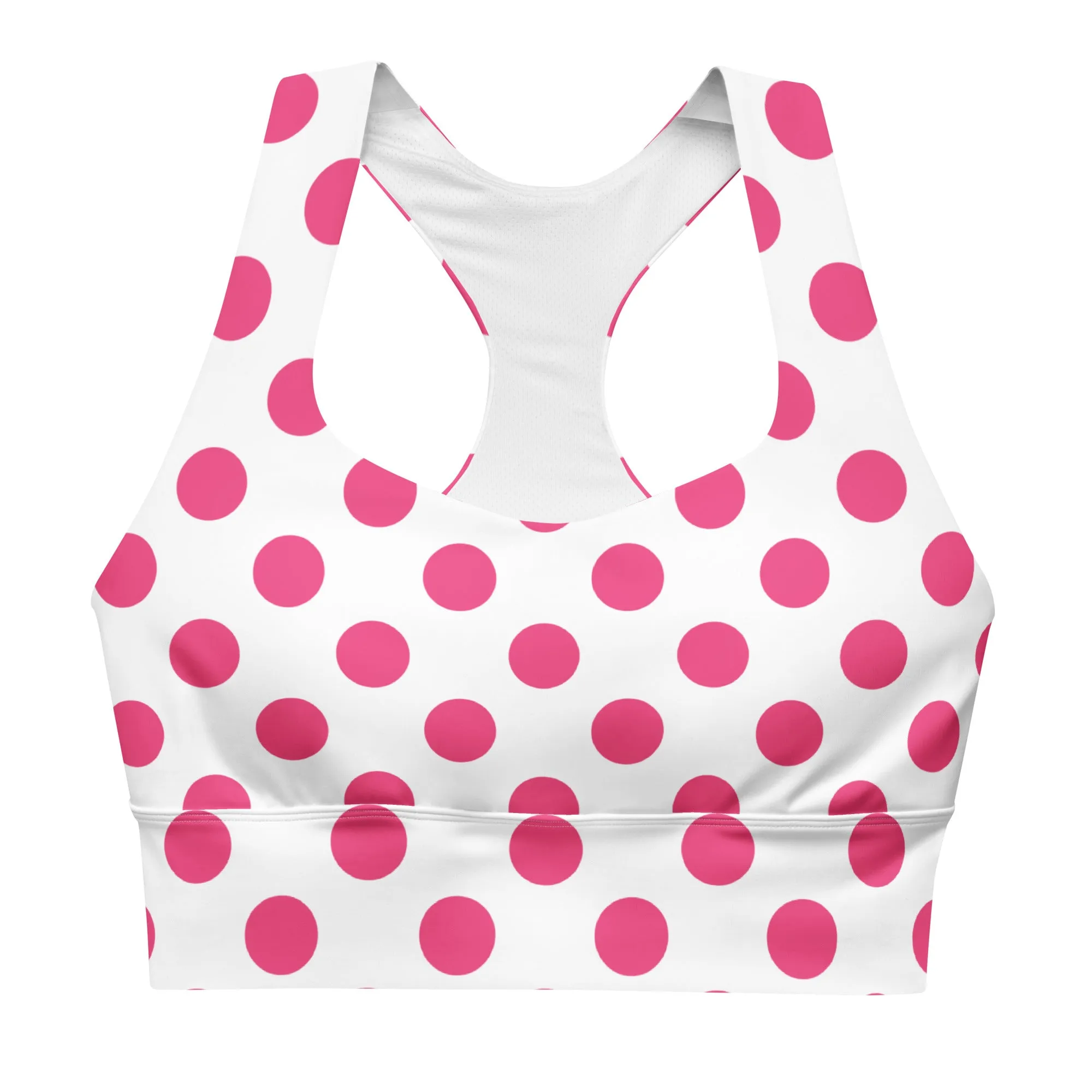 Cute Pink Polka Dots Sports Bra, lioness-love