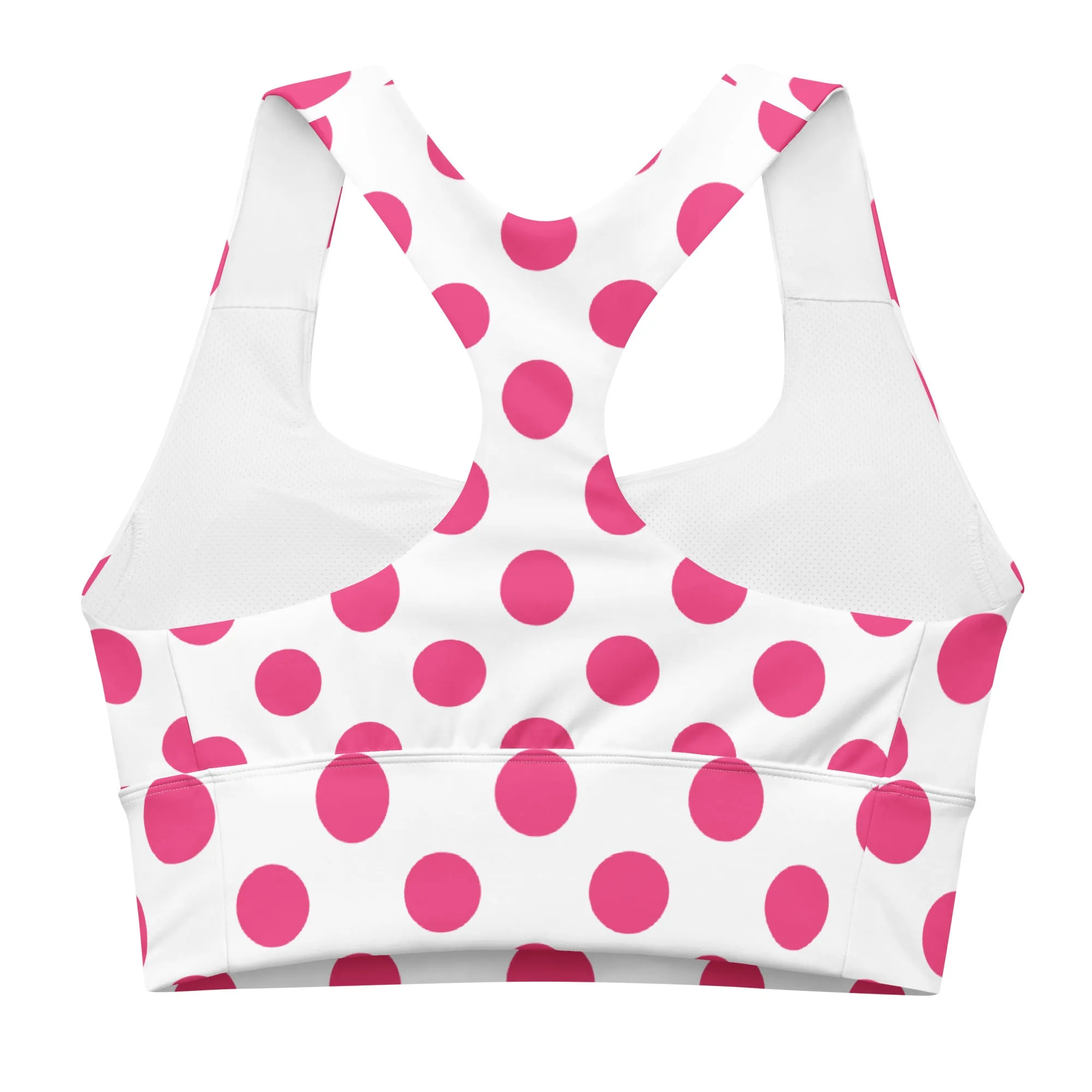 Cute Pink Polka Dots Sports Bra, lioness-love