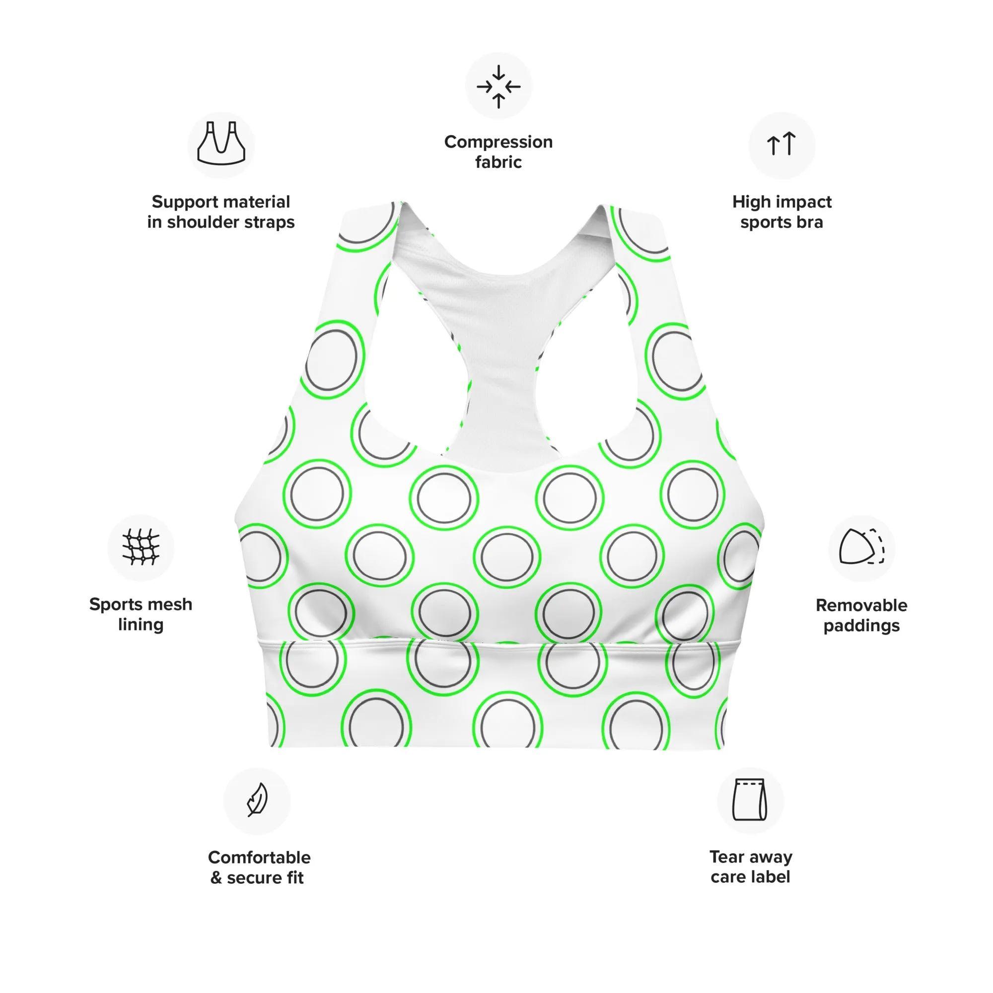 Designer Women’s Racerback Sports Bra, lioness-love