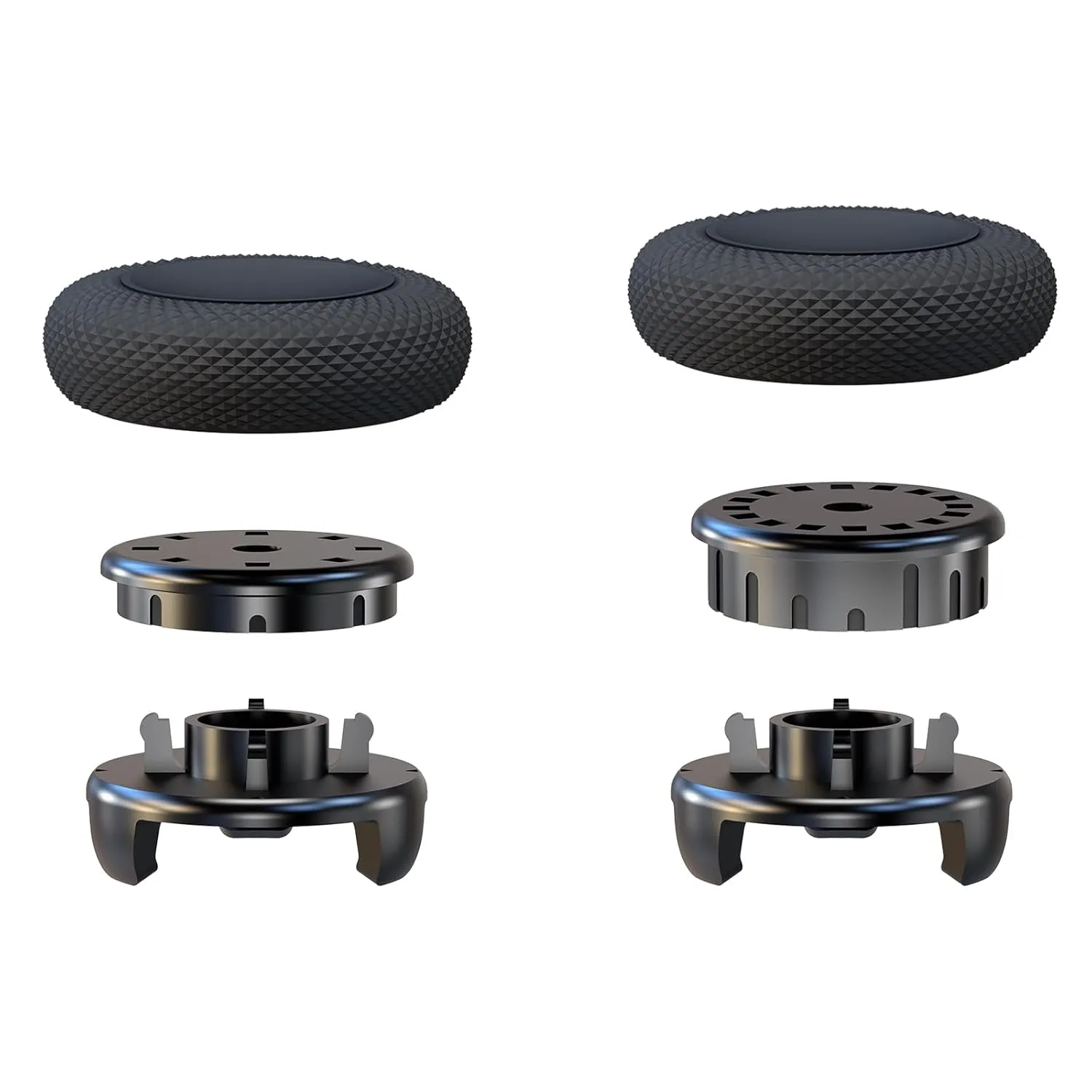 EXknight Controller Freaks, Height Adjustable Stick Grips for Xbox Controller, 1 Mid Rise(2 Heights:7-8MM), 1 High Rise(4 Heights:9-10-11-12MM)