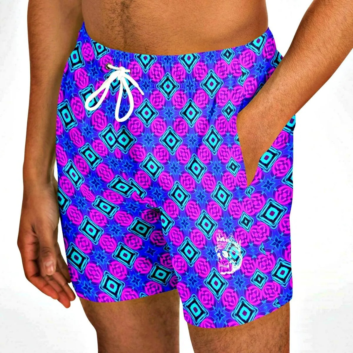 Geometric Short Swim Trunks Men