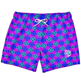 Geometric Short Swim Trunks Men