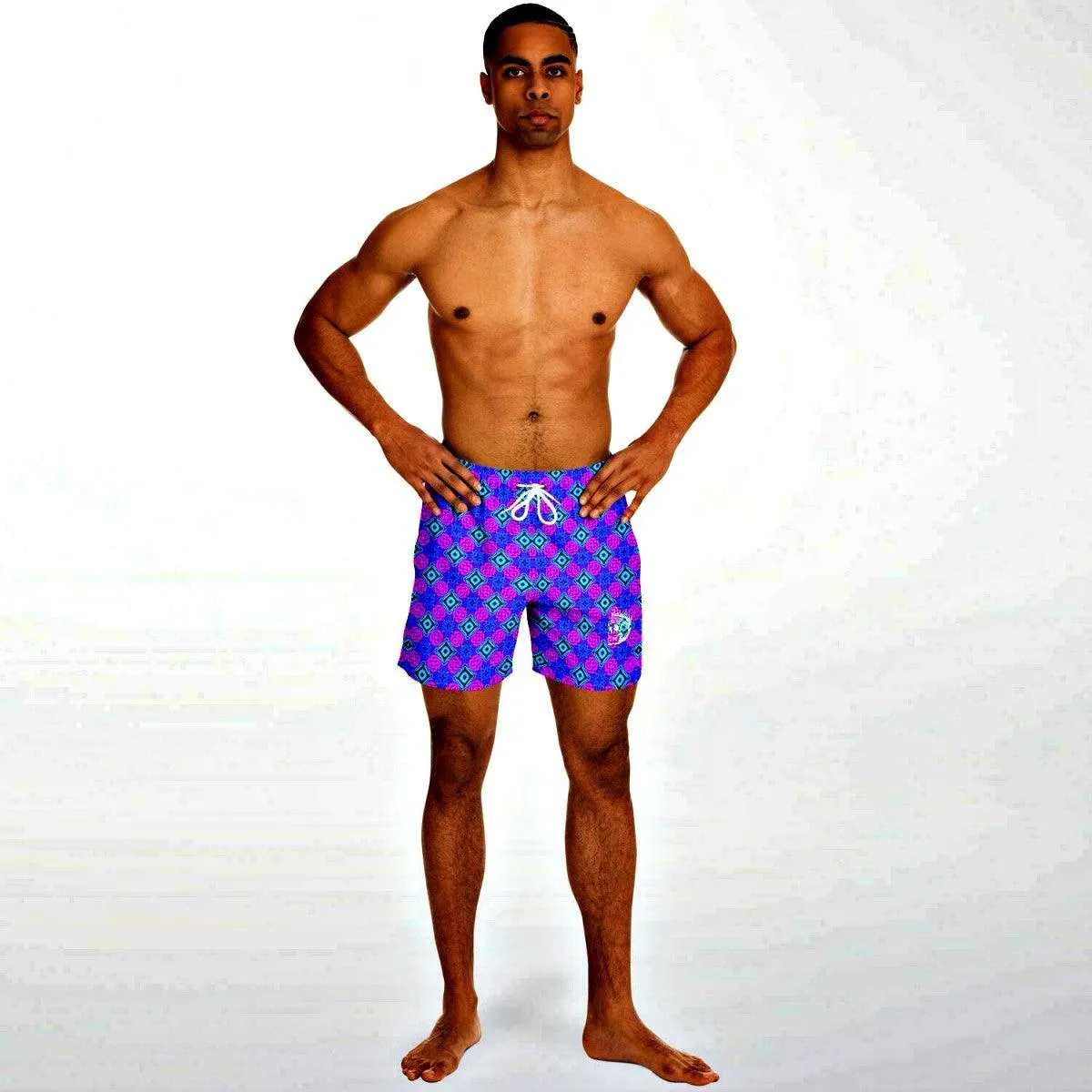 Geometric Short Swim Trunks Men