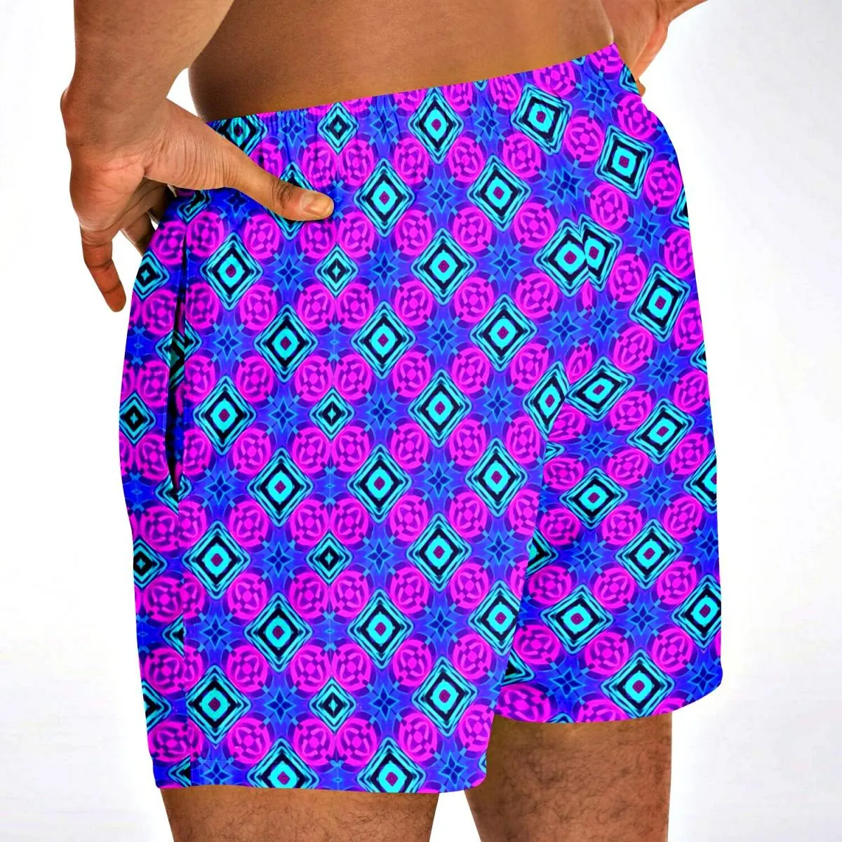 Geometric Short Swim Trunks Men