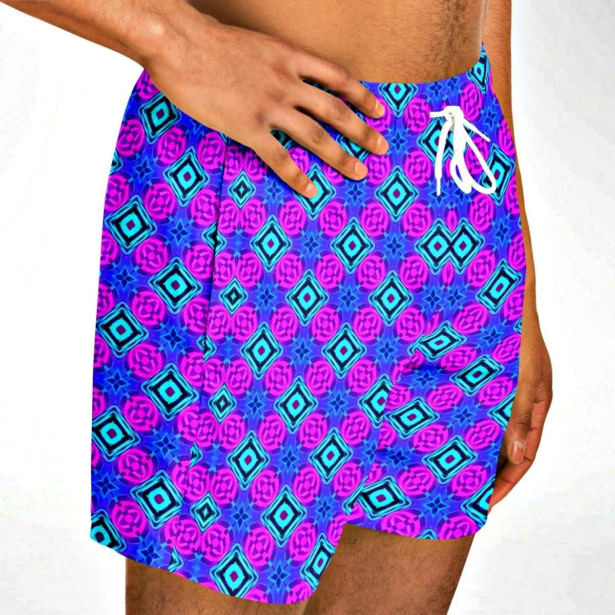 Geometric Short Swim Trunks Men