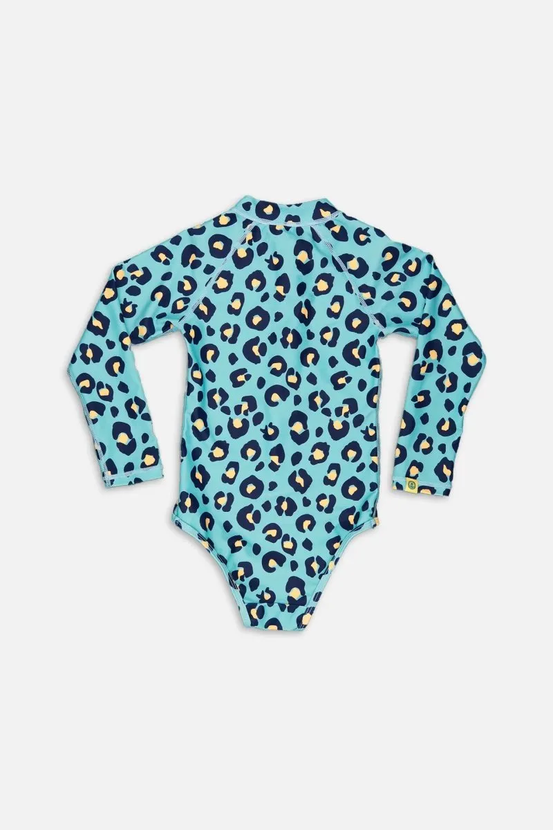 Girl swimsuit - Animal print Blue