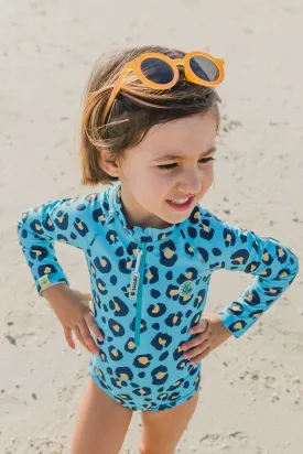 Girl swimsuit - Animal print Blue