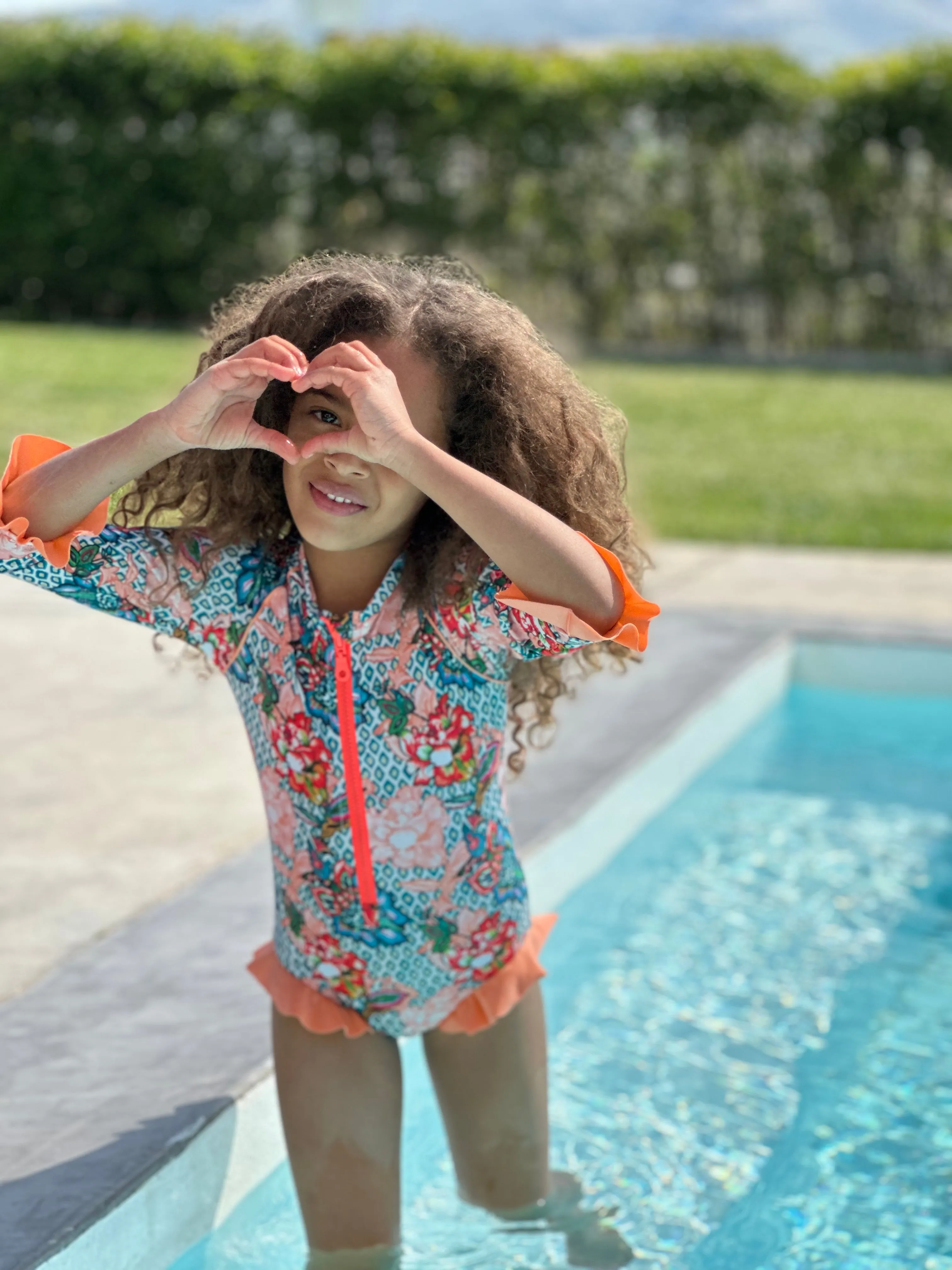 GIRL'S ONE PIECE LONG SLEEVE RUFFLES GARDEN