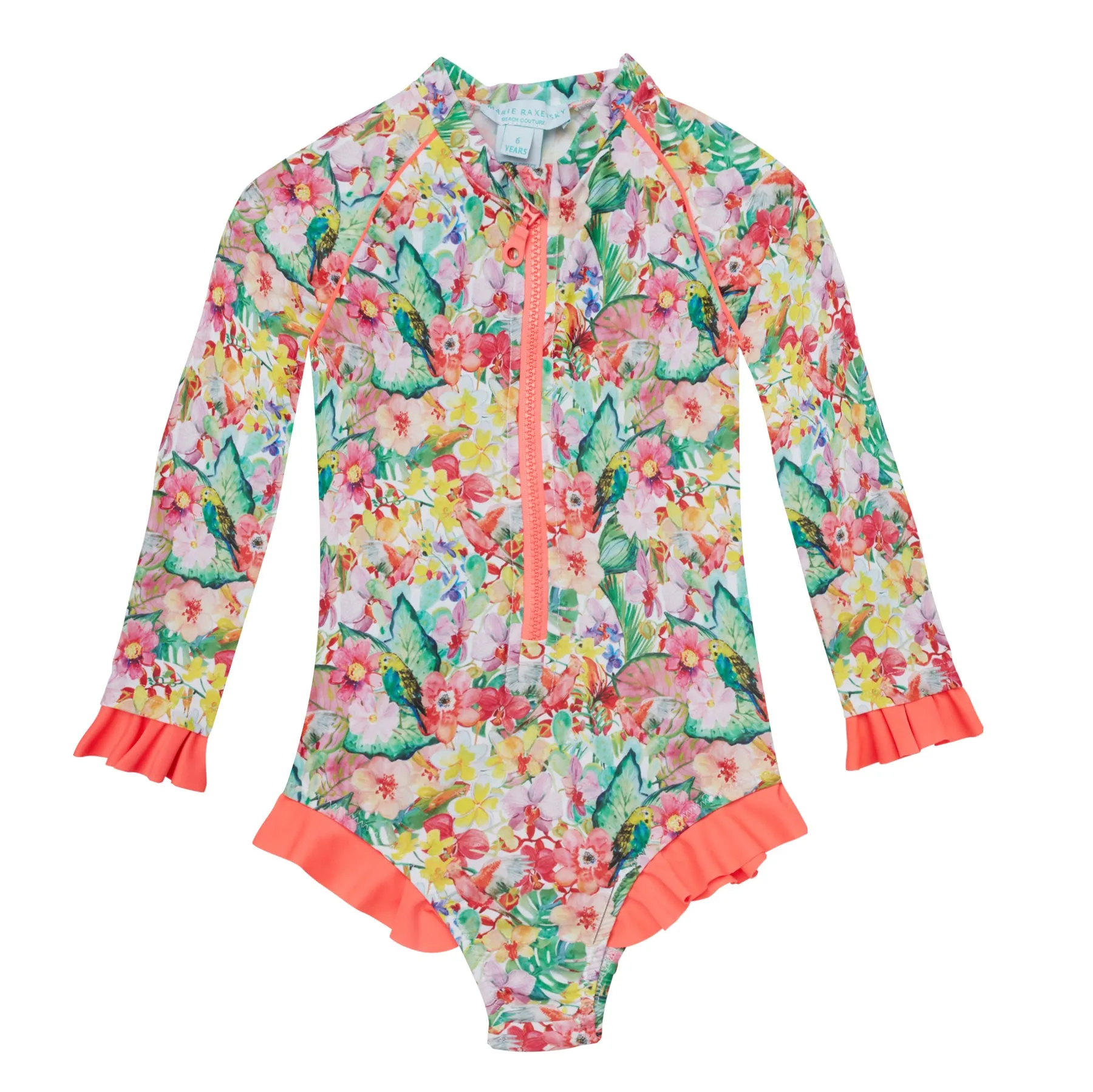 GIRL'S ONE PIECE LONG SLEEVE RUFFLES GARDEN