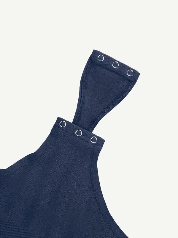 High Compression Scoop Neck Long Sleeve Thong Shapewear Bodysuit