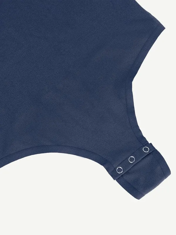 High Compression Scoop Neck Long Sleeve Thong Shapewear Bodysuit