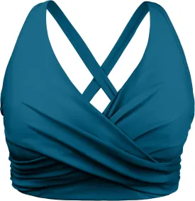 Hilor Women's Underwire Bikini Tops Push Up Criss Cross Swim Top Swimsuit Sexy V Neck Bikini Bathing Suit Top Only