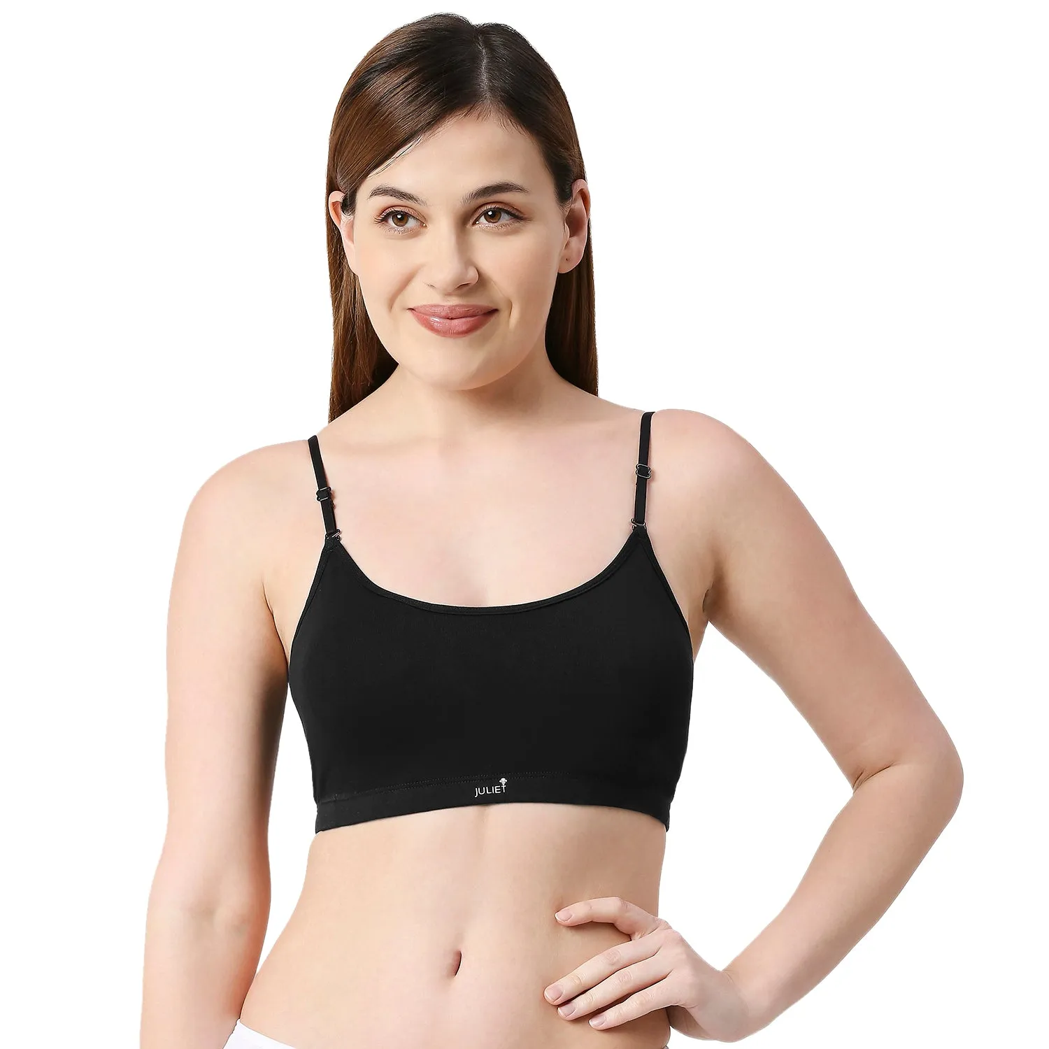 JS 90-5 Padded Solid Low Impact Sports Bra  Black