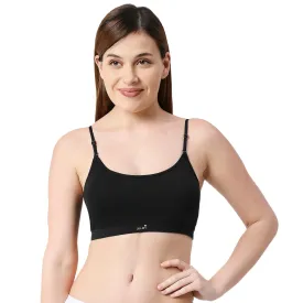 JS 90-5 Padded Solid Low Impact Sports Bra  Black