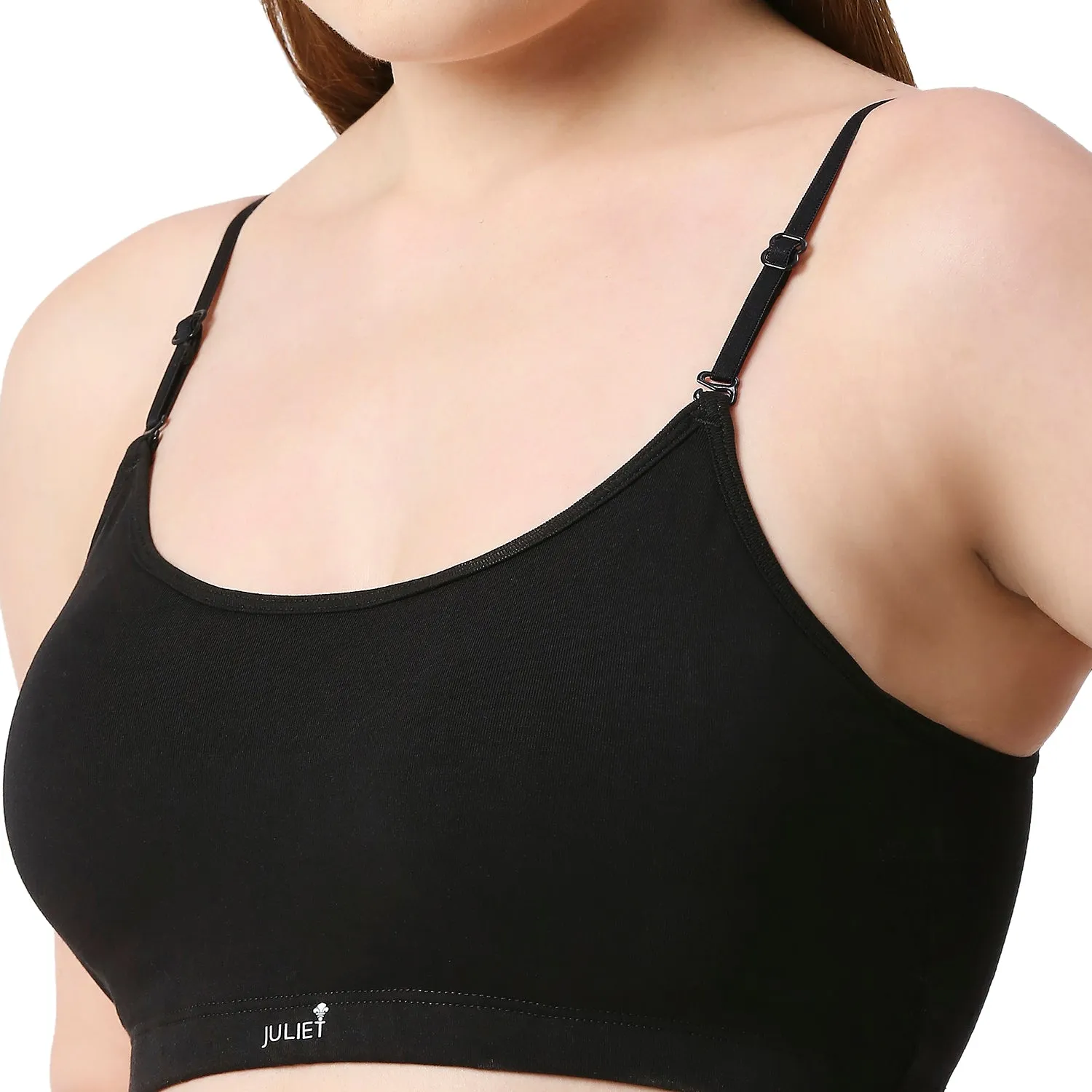 JS 90-5 Padded Solid Low Impact Sports Bra  Black