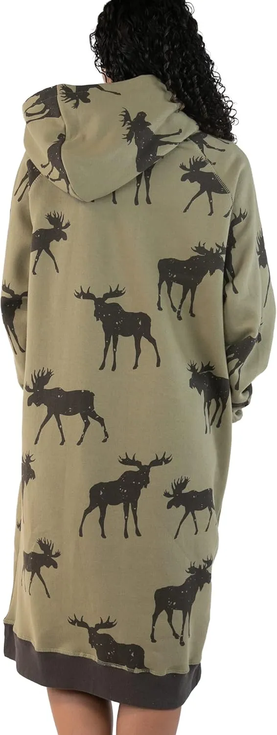 Lazy One Oversized Hoodie Sweatshirt, Comfortable Sleepwear, Sweater Dress for Women