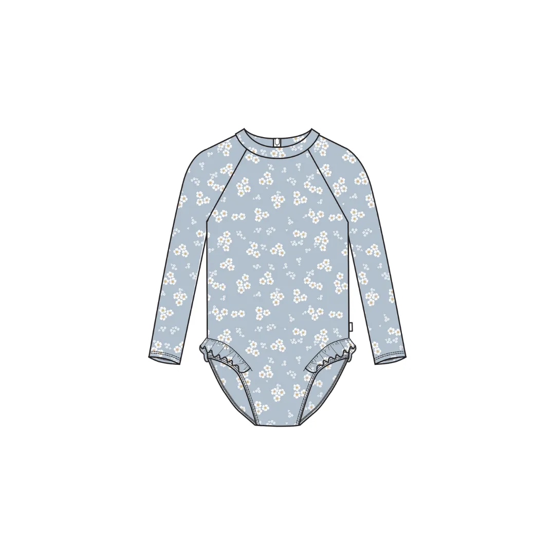 Long-Sleeved Swimsuit with Ruffles - Sydney Cloud