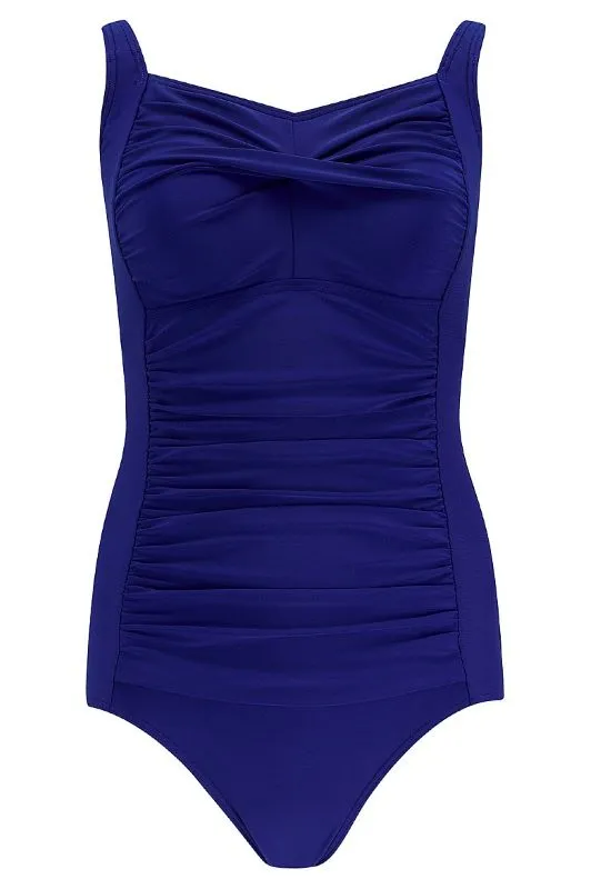 Mastectomy Swimsuit 'Monte Carlo Ruched One Piece' Royal Blue