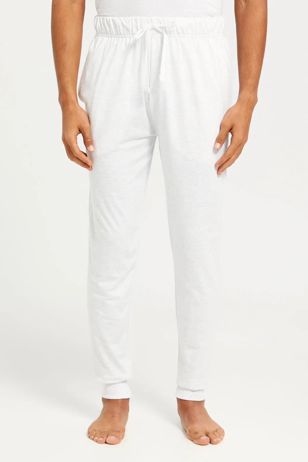 Men Ecru Pyjama Set (2 Piece)