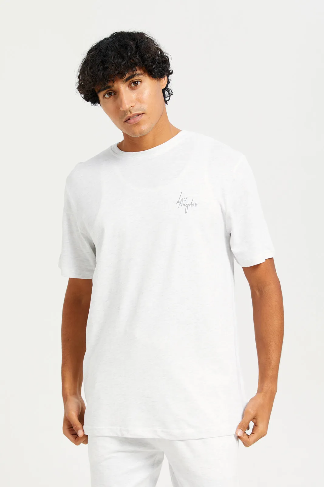 Men Ecru Pyjama Set (2 Piece)