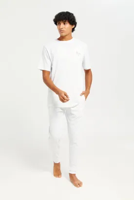 Men Ecru Pyjama Set (2 Piece)