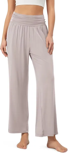 ODODOS Women's Wide Leg Palazzo Lounge Pants with Pockets Light Weight Loose Comfy Casual Pajama Pants-26/28/30"/32" Inseam