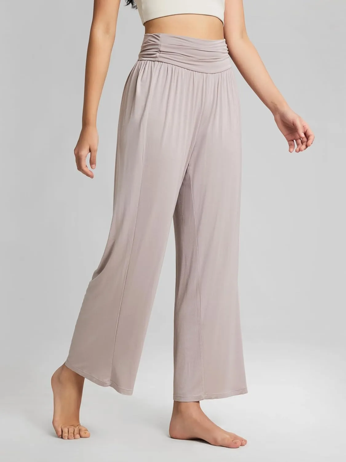 ODODOS Women's Wide Leg Palazzo Lounge Pants with Pockets Light Weight Loose Comfy Casual Pajama Pants-26/28/30"/32" Inseam