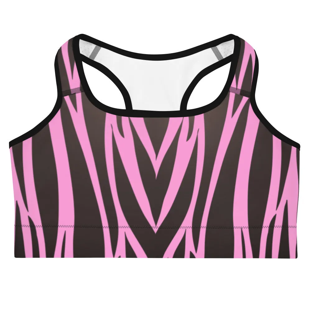Pink Zebra Sports Bra, lioness-love