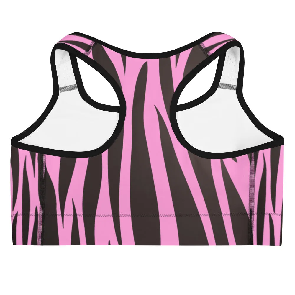 Pink Zebra Sports Bra, lioness-love