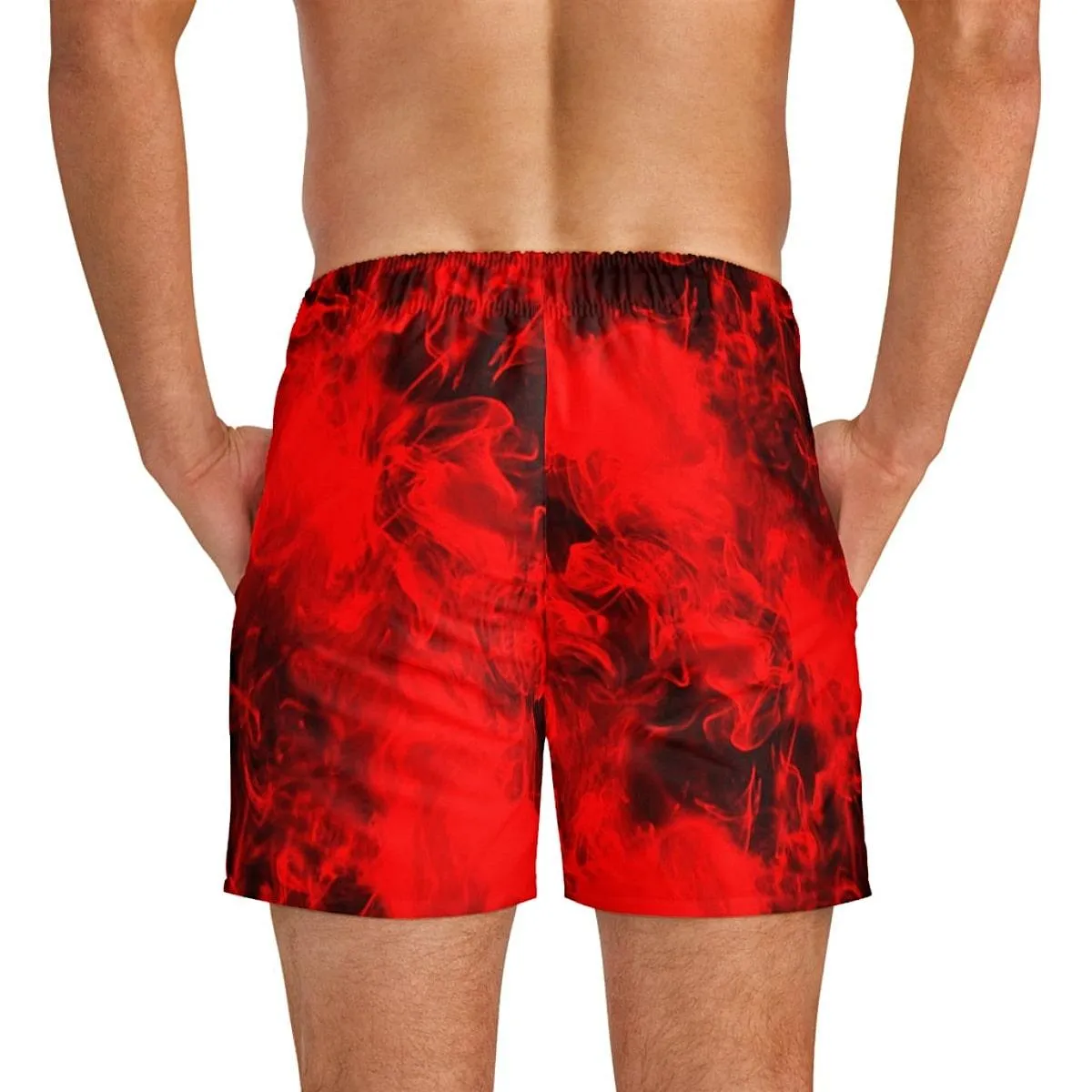 Red Smoke Short Swim Trunks